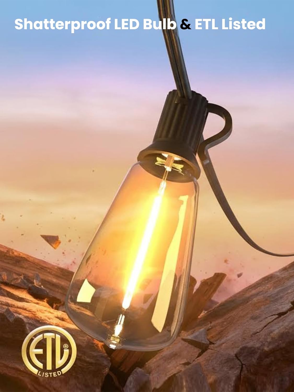 svater outdoor string lights 100 ft, outside led on a desk or shelf