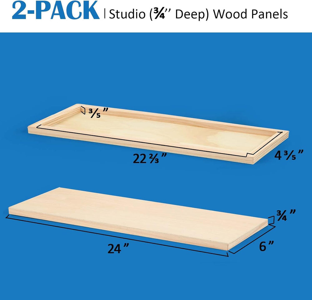 2 Pack 6x24’’ Unfinished Birch Wood Panels Kit for Painting