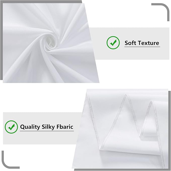 White Backdrop Curtain for Wedding Decor Holiday Party - White Wedding Backdrop Polyester Photography Backdrop Drapes Baby Shower Birthday Privacy Sliding Curtains Home Decor, 5ft x 8ft, 2 Panels