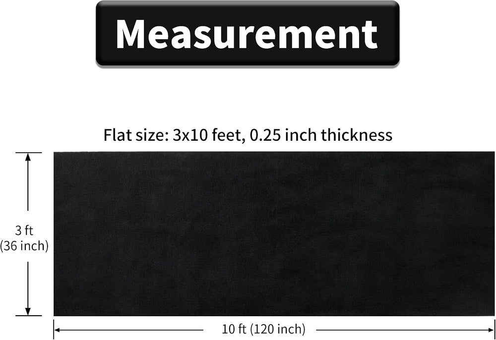 HOMBYS 450 GSM Extra Thick 3x10 ft Black Carpet Runner for Partys & Events