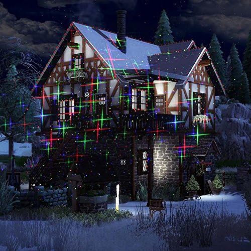 Motion 8 Patterns in 1 Red, Green, and Blue Outdoor Christmas Laser Lights Pr...