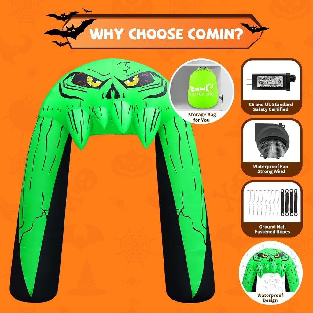 comin 10 ft halloween inflatables archway outdoor decorations, package contents