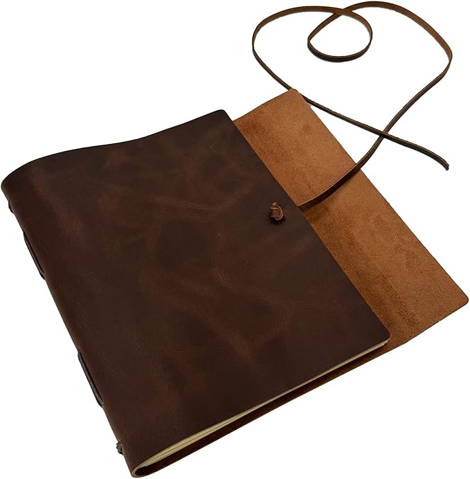 Large Notebook Journal - Genuine Leather Journals for Writing A4 Size Diary 8x10 Inch, Notepad For Women and Man, Gifts,Work,Travel Rustic Brown