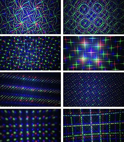 Motion 8 Patterns in 1 Red, Green, and Blue Outdoor Christmas Laser Lights Pr...