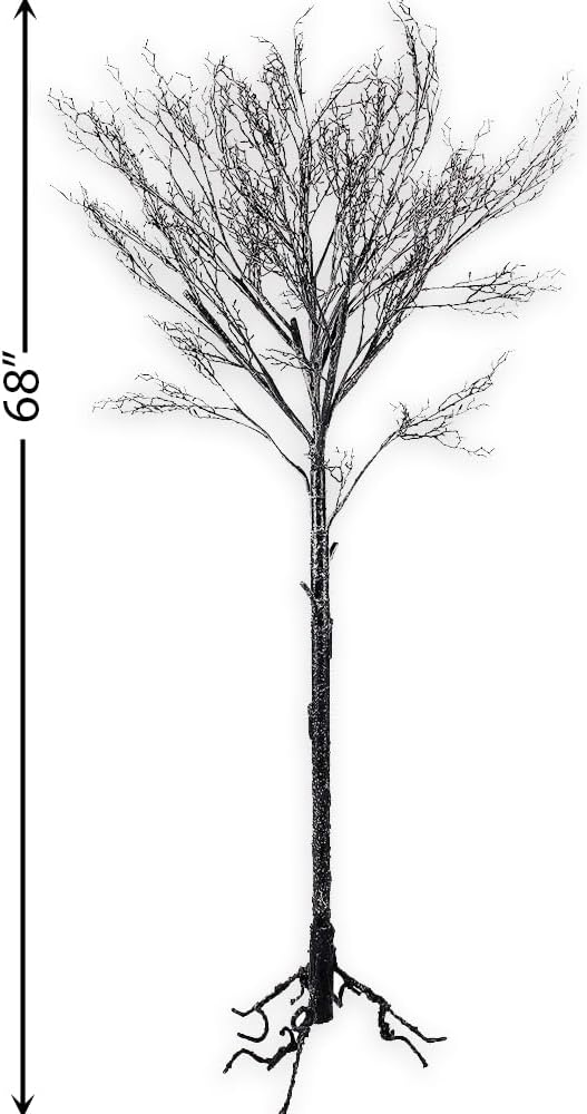 national tree company artificial tree decoration, black, leafless, close-up detail