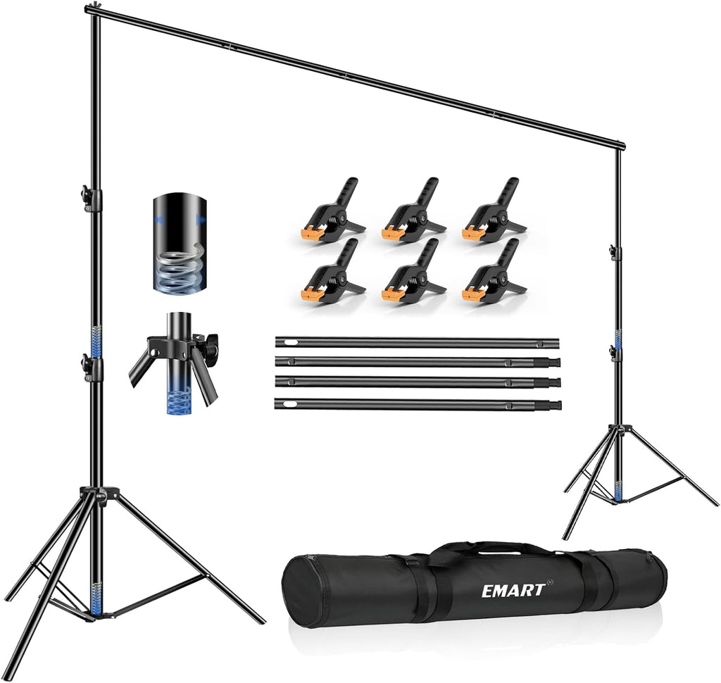 EMART 12x10Ft Heavy Duty Backdrop Stand, Adjustable Banner Stand for Photo