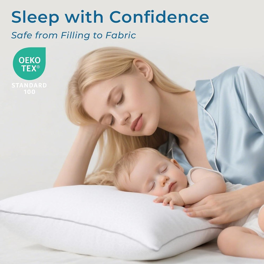 Sasttie Firm Pillows Queen Size Set of 4, Bed Pillows for Side, Back, and Sto...
