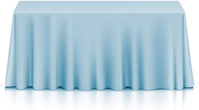 Lann's Linens - 10 Premium 90" x 156" Tablecloths for Wedding/Banquet/Restaurant - Rectangular Polyester Fabric Table Cloths - Baby Blue (10 Pack)