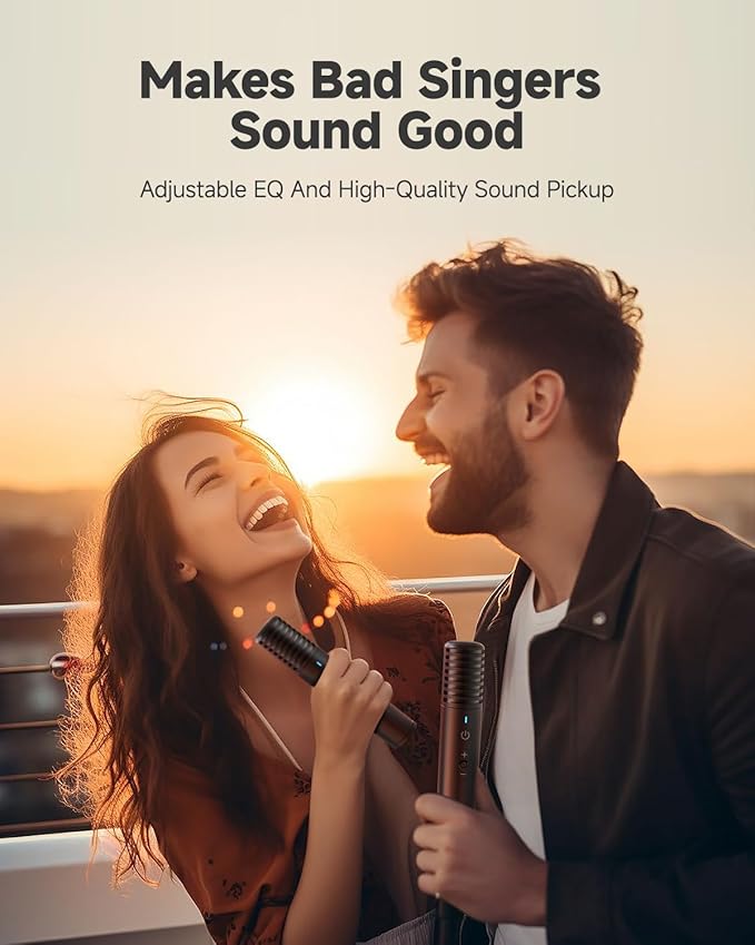 Ikarao Smart Karaoke Machine for Adults - with Lyrics Display, 32GB Karaoke Tablet, 2 Wireless Mics, Professional Karaoke System, 300W Peak Power, 4 DJ Lights, Karaoke Speaker for Any Occasion