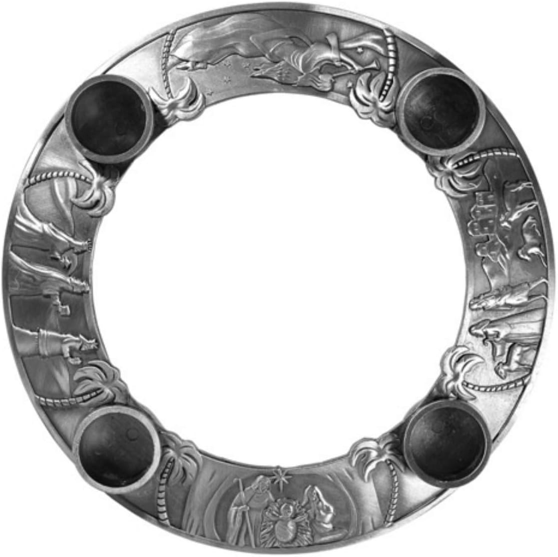Autom The Story of Christmas Nativity Scene Candleholder Advent Wreath, 7 Inch