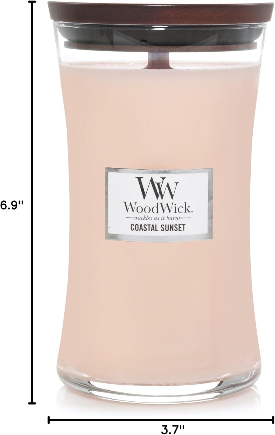 WoodWick Coastal Sunset Scented Candle, Crackling Wick, 21.5oz