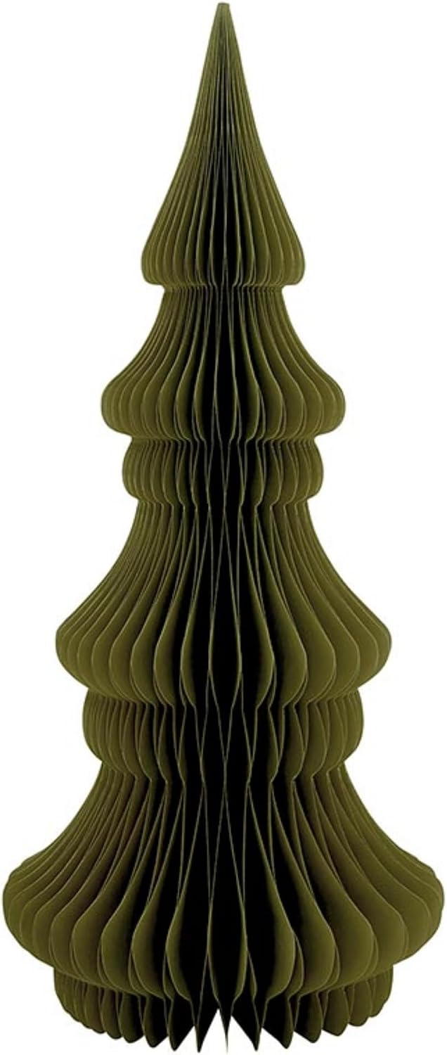 Santa Barbara Design Studio Honeycomb Paper Christmas Trees - 3D Foldable Fir Tree Holiday Centerpiece Green, 24" Tall, Noble - Forest Green