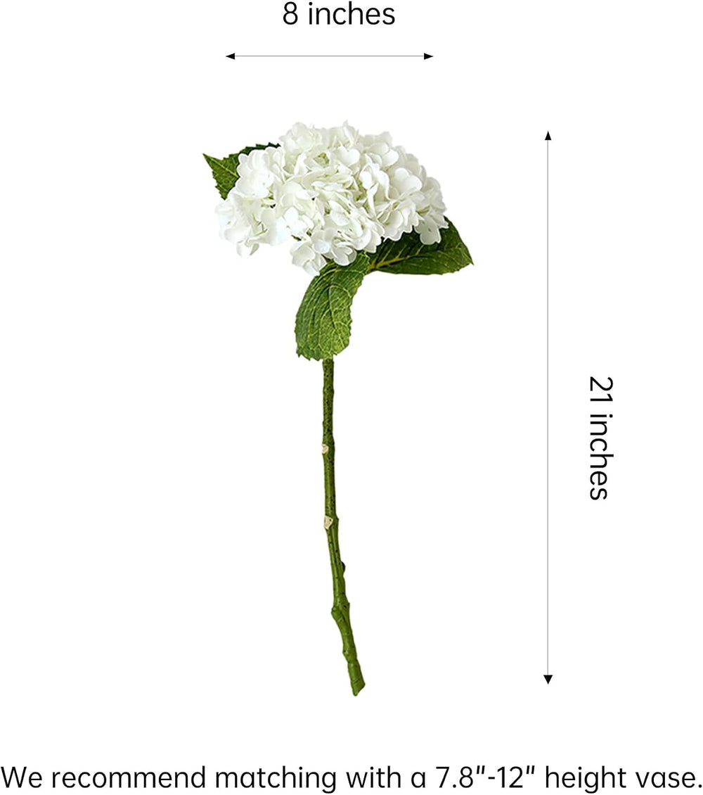 White Hydrangea Artificial Flowers,4Pcs Faux Hydrangeas for Centerpieces