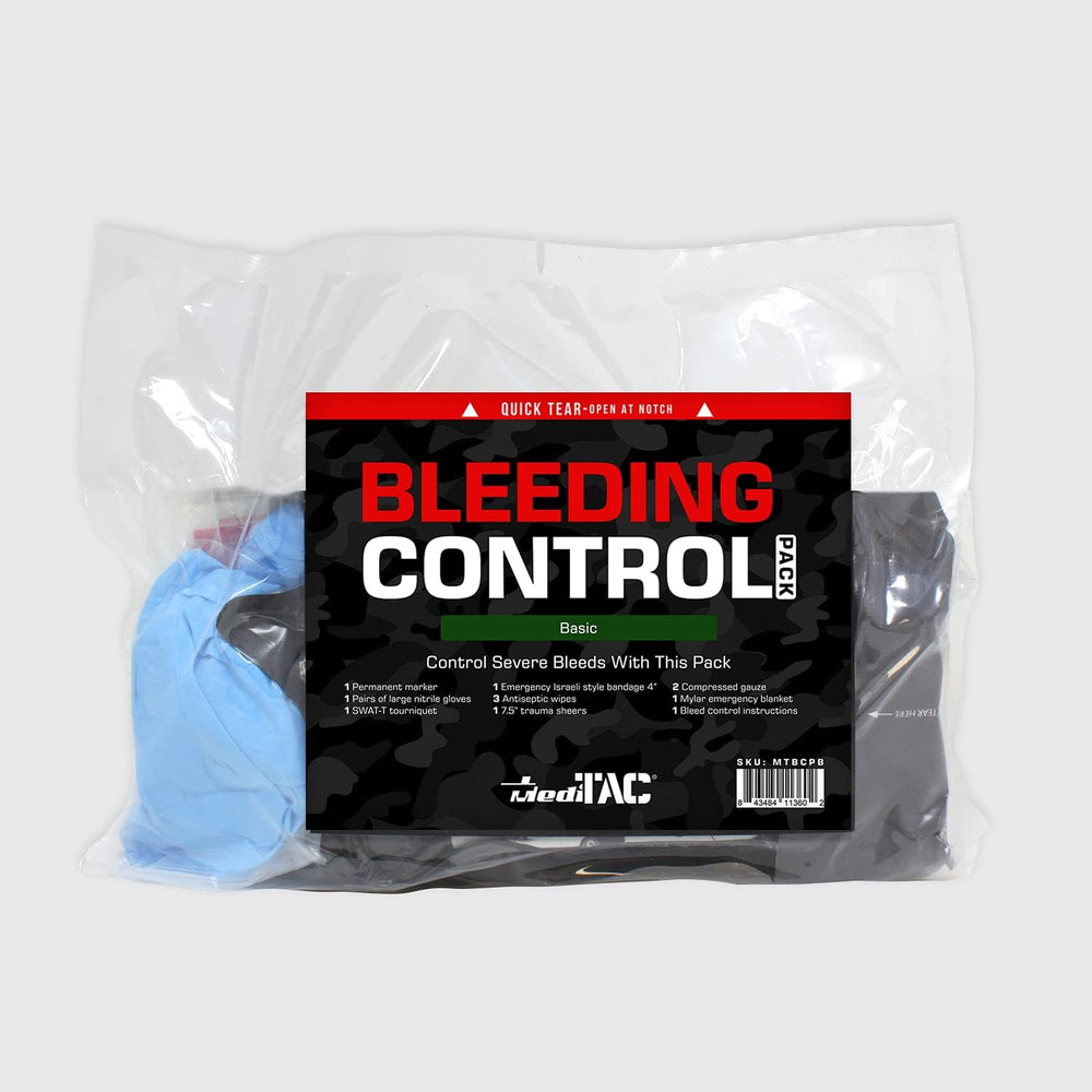 MediTac Basic Bleeding Control Pack Feat. SWAT-T Tourniquet, Emergency Bandag...