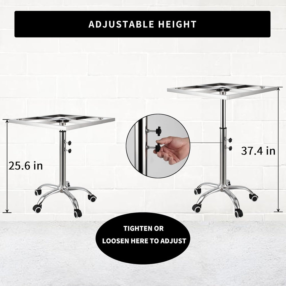 360° Rotating Spray Paint Stand, 25.6-37.4in Height Adjustable, Stainless Ste...