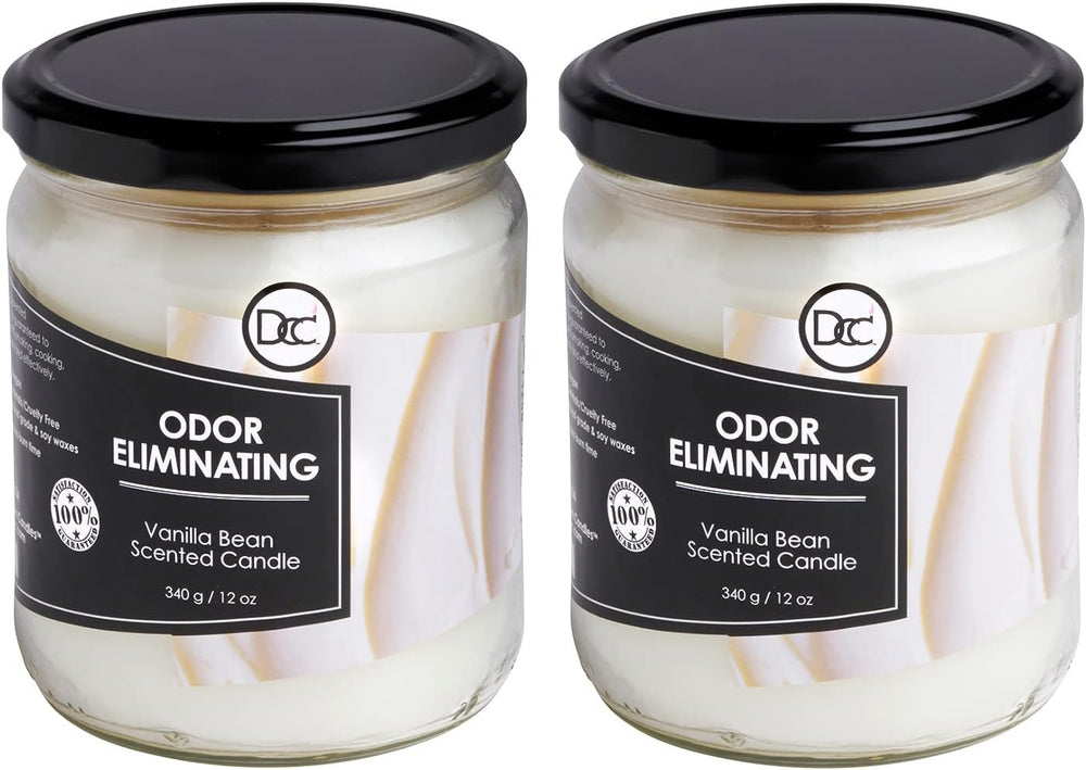Vanilla Two Pack Odor Eliminating Highly Fragranced Candle - Eliminates 95% o...