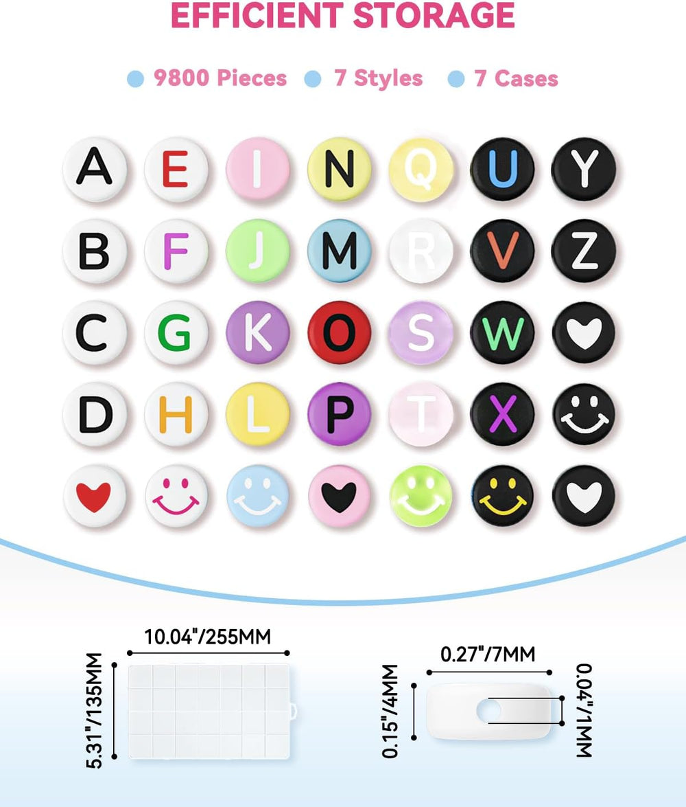 ARTDOT 7 Cases Assorted Letter Beads for Friendship Bracelets Making Kit, 980...