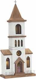 Melrose Wood and Iron Church with Brown Finish 85413DS