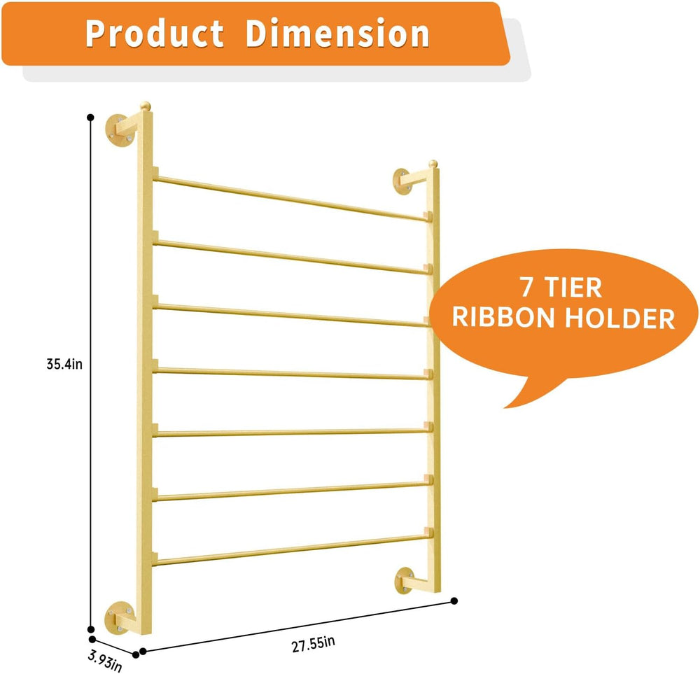 7 Tier Ribbon Storage Organizer, Wall Mounted Ribbon Organizer