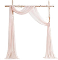 Floroom Wedding Arch Draping Fabric 2 Panels 20Ft Blush Chiffon Fabric Drapes Arbor Drapery Wedding Ceremony Reception Swag Decorations