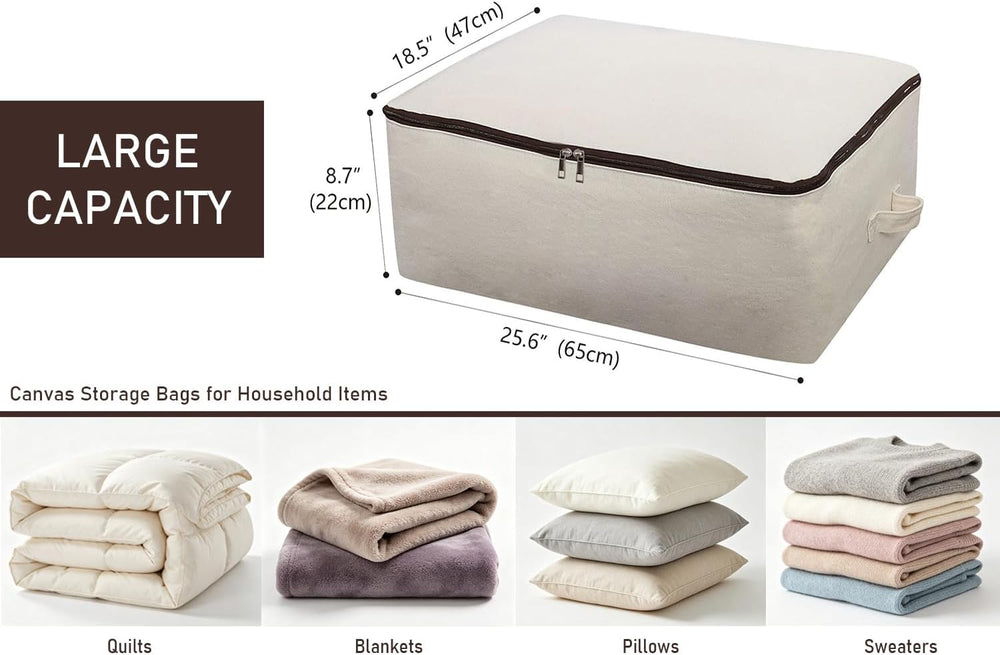 3 Pack, Clothes Storage Bag Organizer and Storage for Quilts Clothes Organiza...