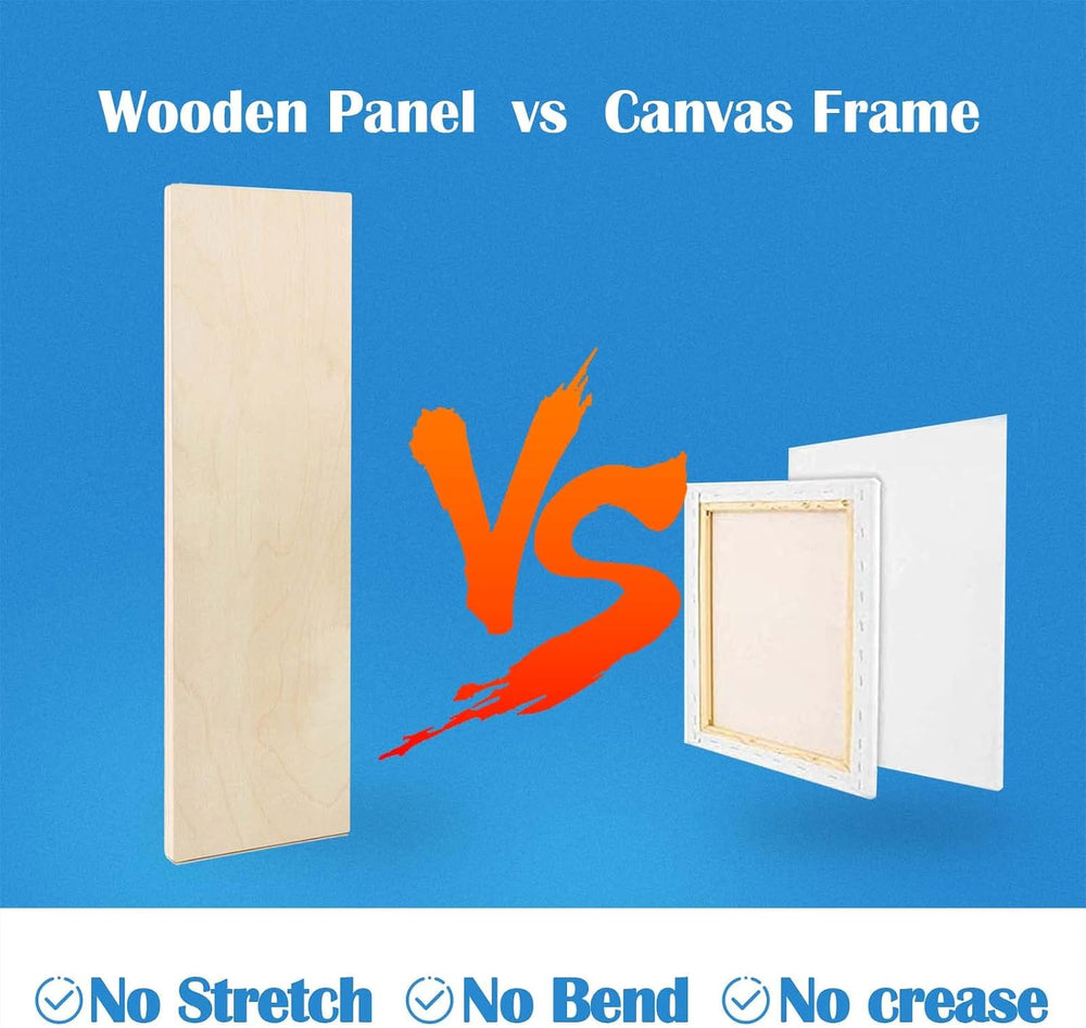2 Pack 6x24’’ Unfinished Birch Wood Panels Kit for Painting