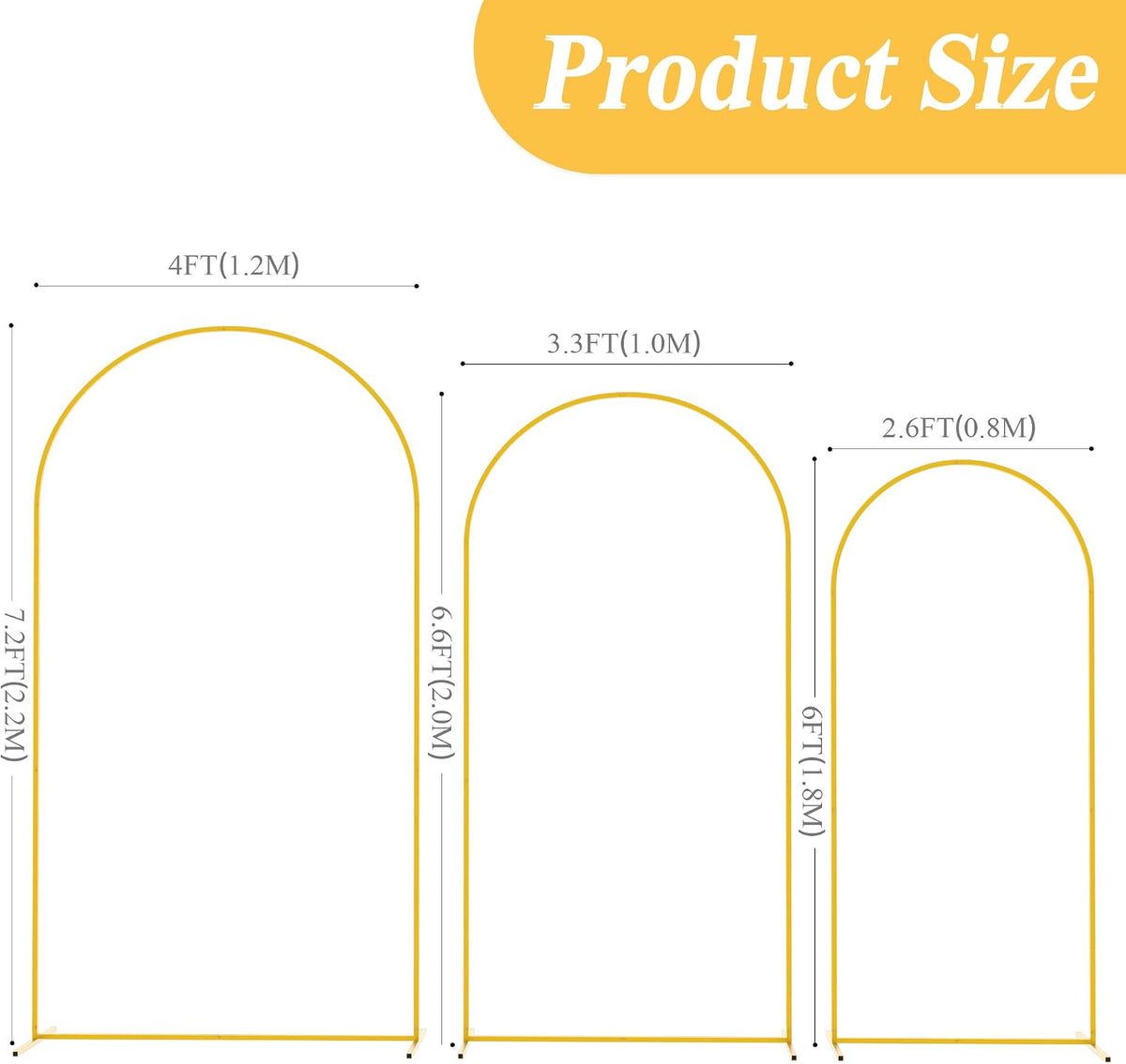 putros arch backdrop stand, metal wedding arch stand shown in use
