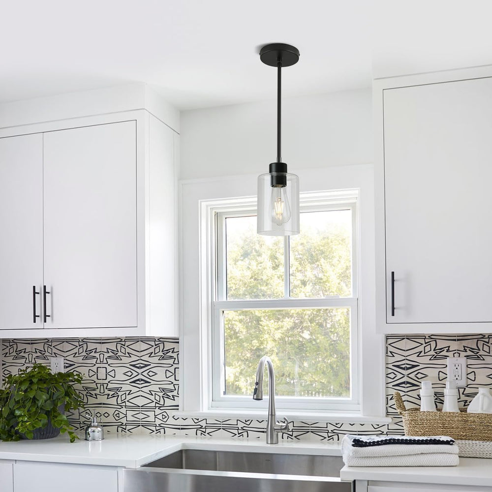 3 Pack Black Pendant Lights Kitchen Island, Modern Industrial Matte Black Han...