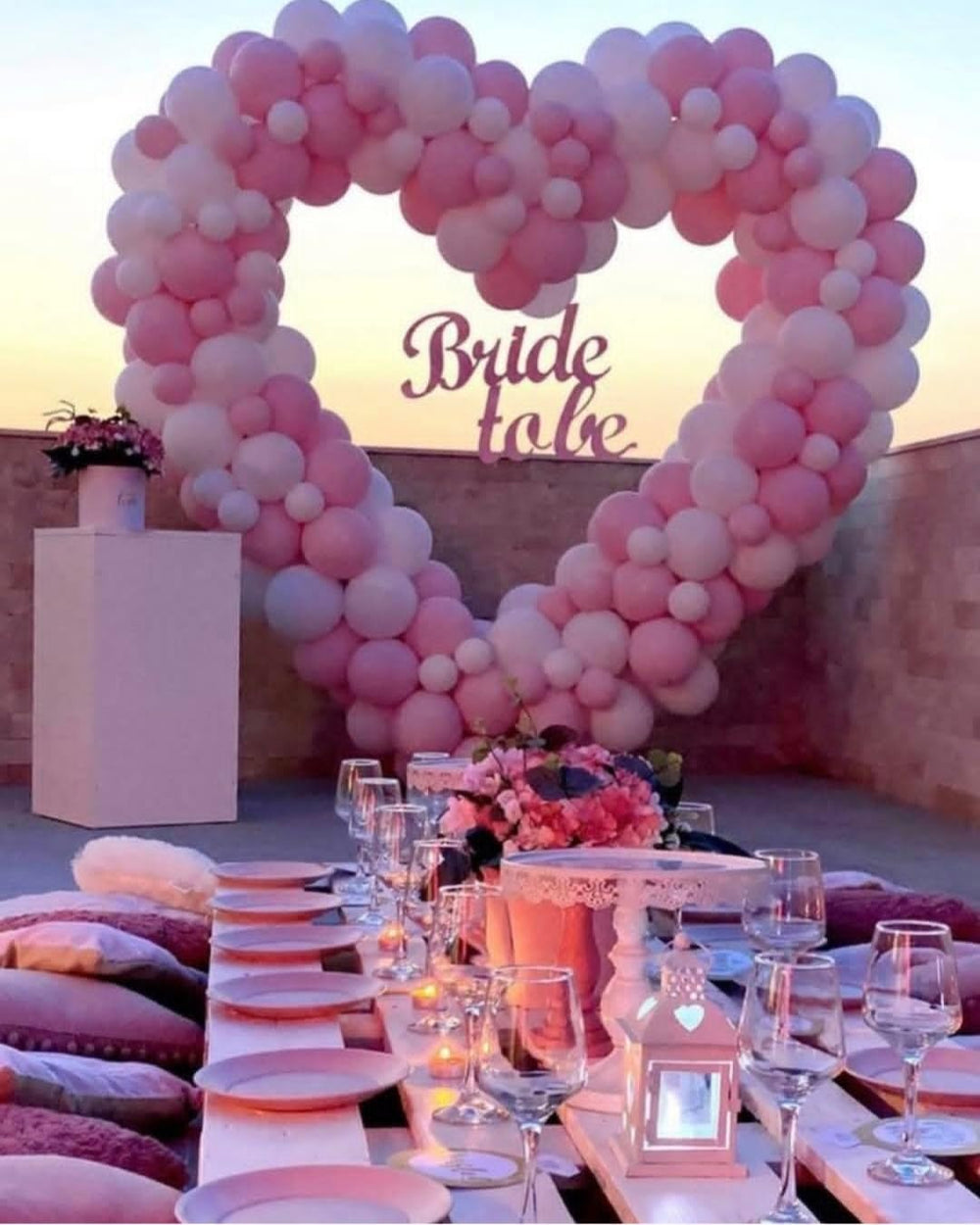 7.2ft Heart-Shaped Metal Balloon Arch Kit for Weddings Valentine's Day Pr...