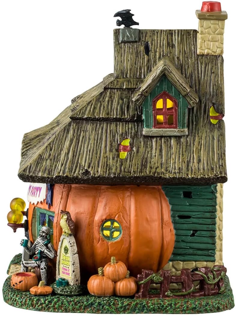 lemax pumpkin patch party lighted building, #45211 for, side view