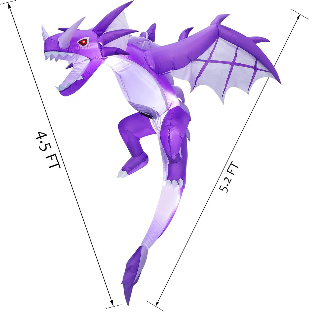 atdawn inflatable halloween decorations inflatables dragon, lighted blow shown in use