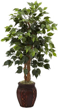 Nearly Natural 44in. Ficus Tree with Decorative Planter