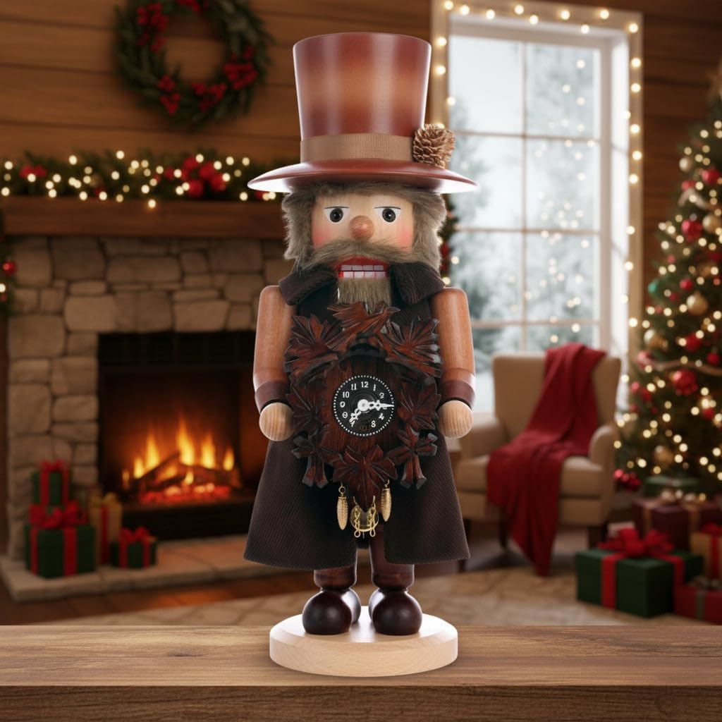 angiehaie german christmas nutcracker blackforest clockmaker natural colors shown in use
