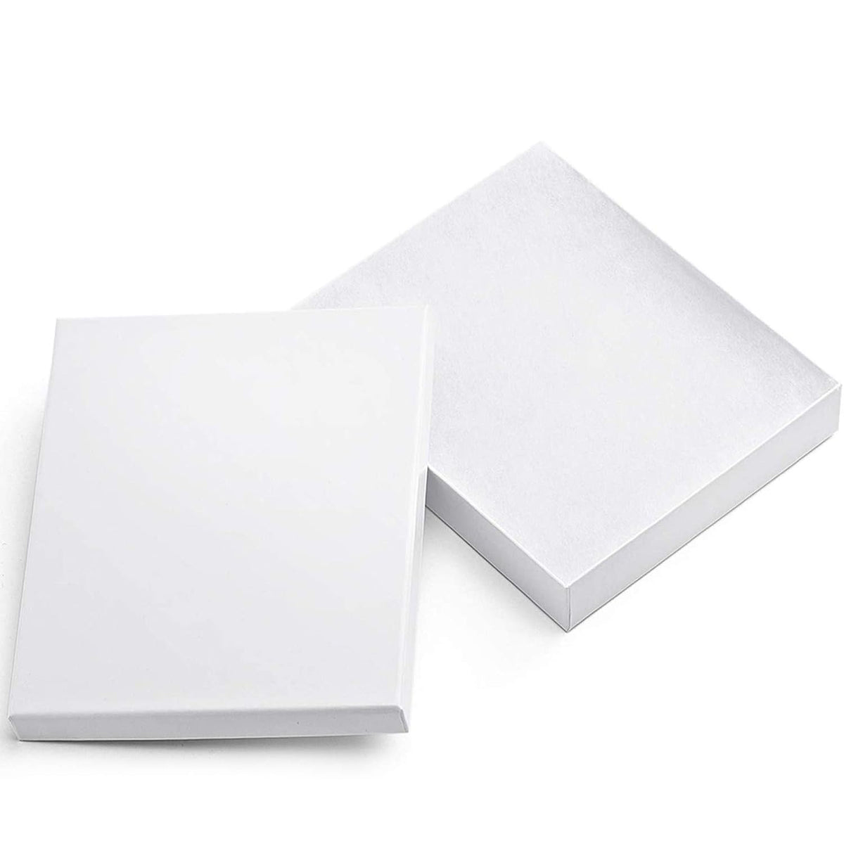 MESHA White Jewelry Gift Boxes 8x5.5x1.25 20 Pcs Cotton Filled Cardboard