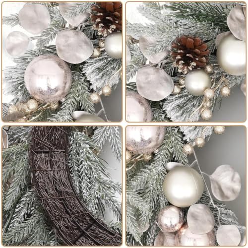 24 inch Christmas Wreath, Artifical Christmas Door Wreaths