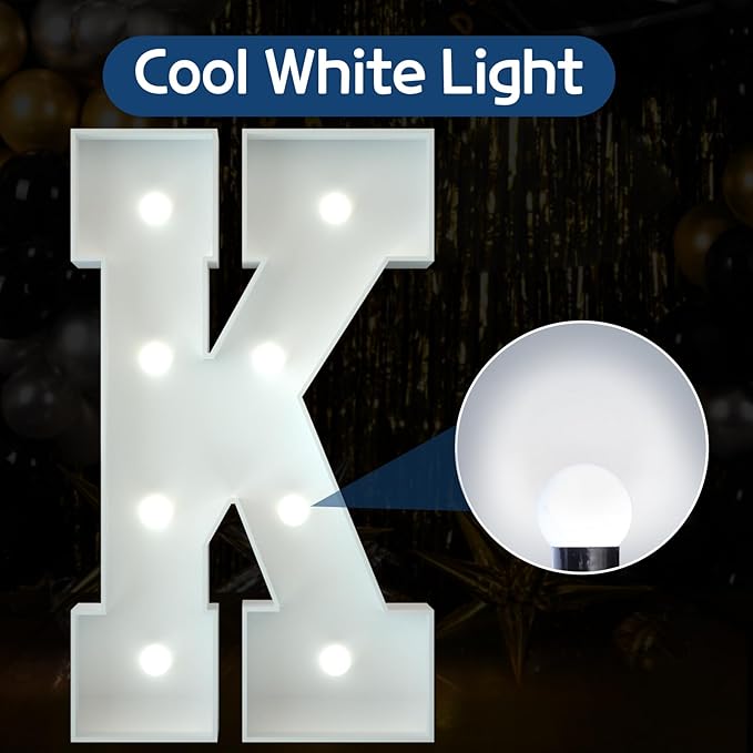 Marquee Letters 3 Feet Tall Large Light Up Letters Baby Shower Decorations Wedding Engagement Proposal White Party Decorations Marry Me Sign Big Cardboard Backdrop K