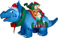 Gemmy Christmas Inflatable Triceratops with Elves, 4.5 ft Tall, Multi