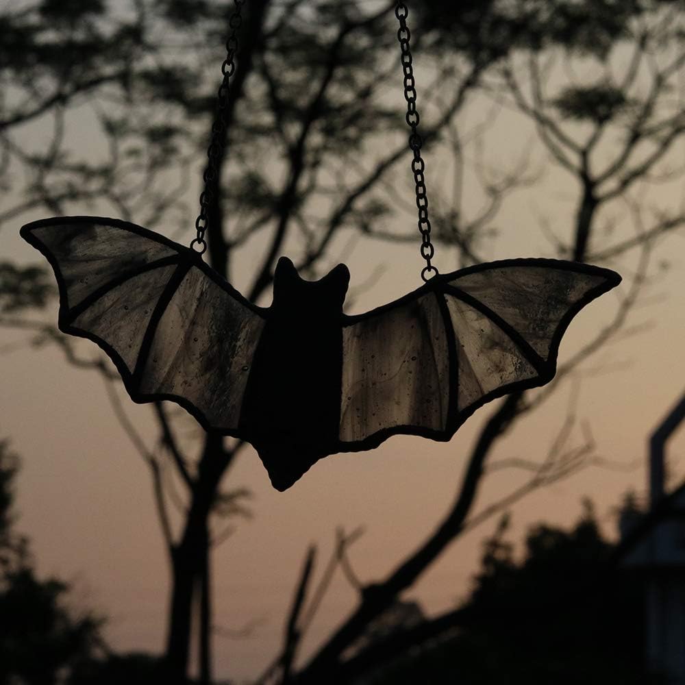 Bat Stained Glass Suncatcher for Window Hanging,Bat