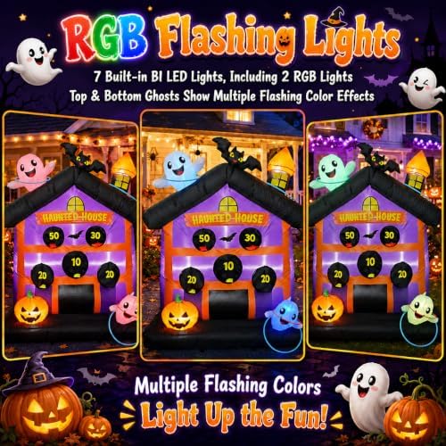 4.8 FT Halloween Inflatables Outdoor Haunted House Toss Game Yard Decor