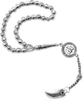 -Antique Silver Plated Collection- (33 Beads) Worry Beads-Prayer Beads-Tesbih-Tasbih-Tasbeeh-Misbaha-Masbaha-Subha-Sebha-Sibha-Rosary (Allah 33 Beads)