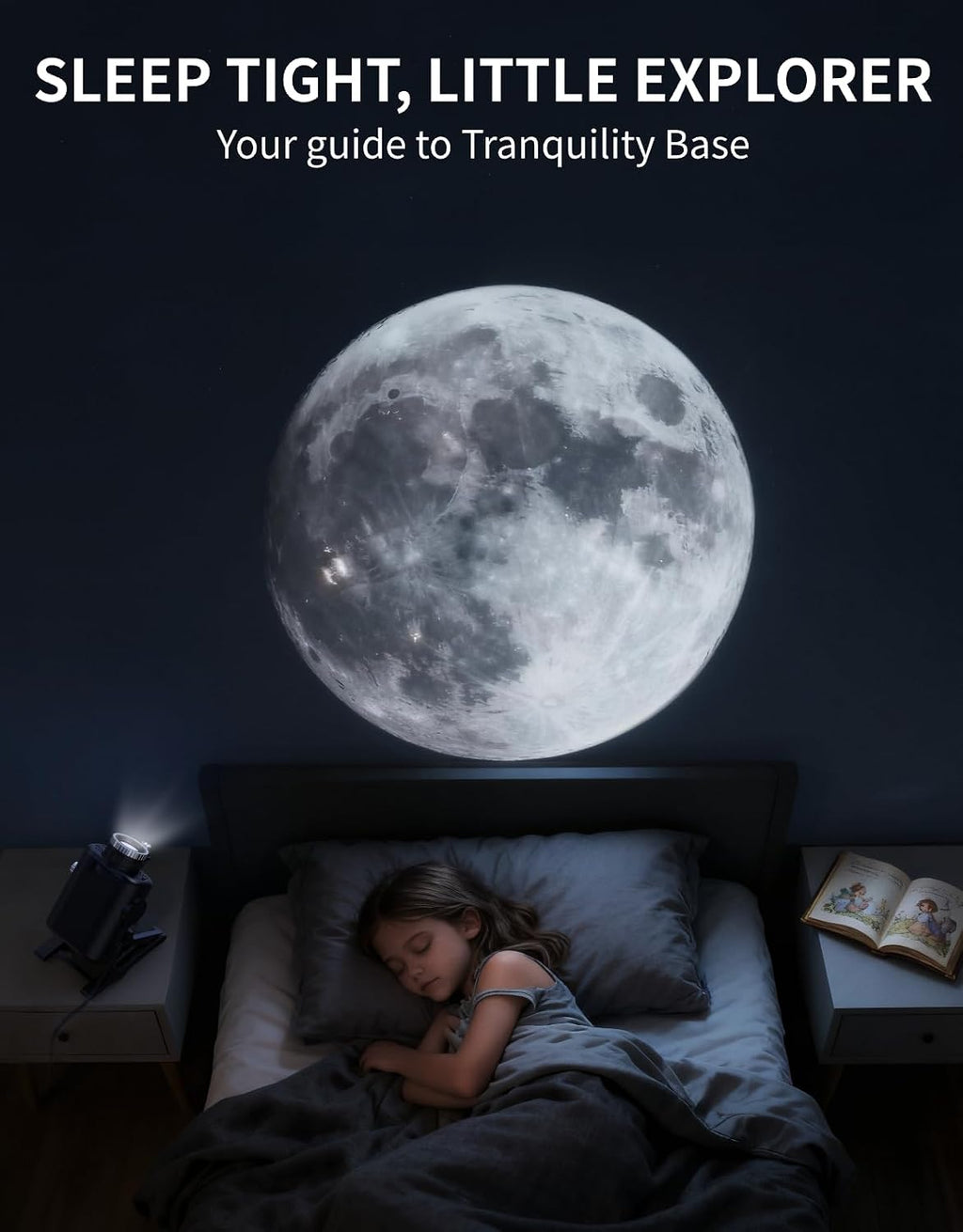 3d galaxy ocean projector, 60-in-1 hd scenes, night on a desk or shelf