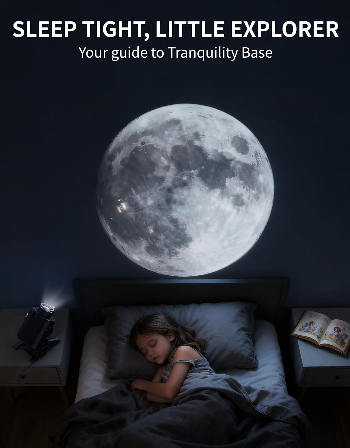 3d galaxy ocean projector, 60-in-1 hd scenes, night on a desk or shelf