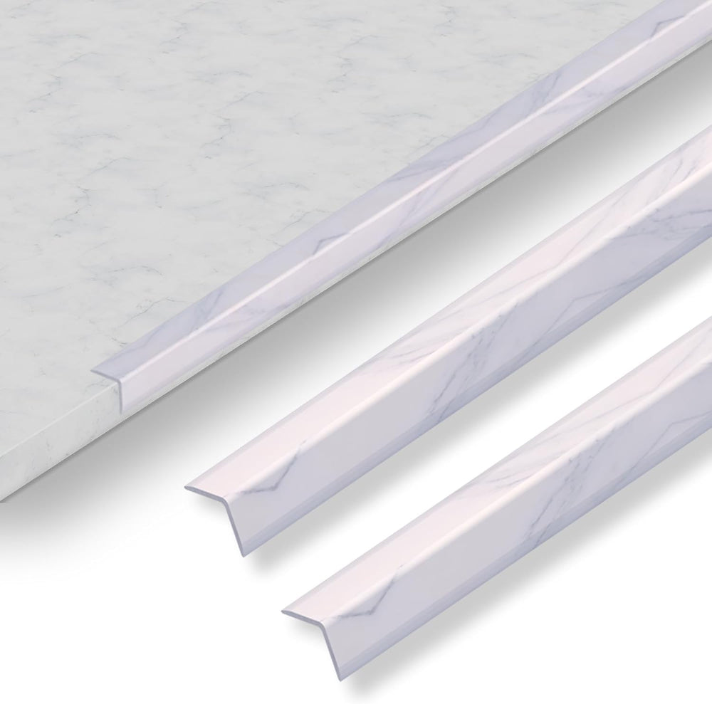 6 Pcs 49" Wall Corner Protector Trim, White Marble Grain Edge Strip for ...