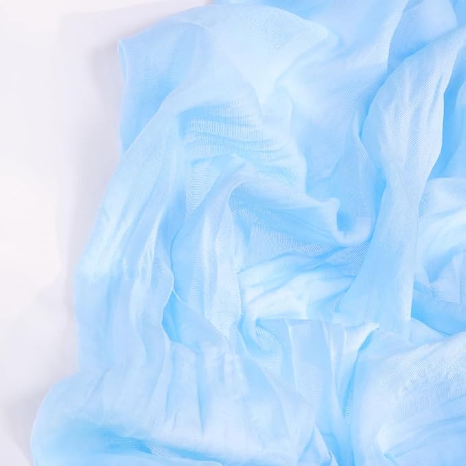 Baby Blue Cheesecloth Table Runner 10 Pack Fall Table Runners Boho Gauze 120 Inches Light Blue Cheese Cloth Fall Table Decorations for Thanksgiving Wedding Bridal Baby Boy Shower Party