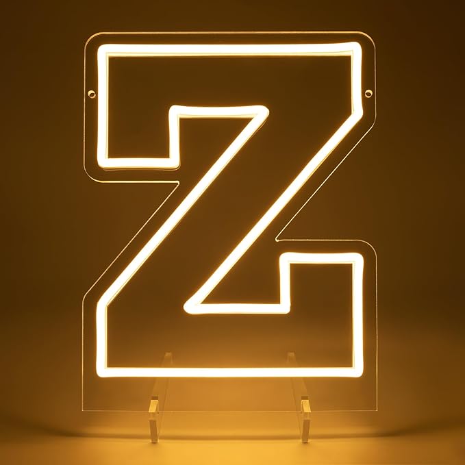 Light Up Letters Z, Led Marquee Letter Lights Neon Sign, 13.9" Height Decorative Lighted Alphabet Number, Battery/USB Powered Led Letters Lights for Wedding, Birthday, Party, Christmas or Home Decor