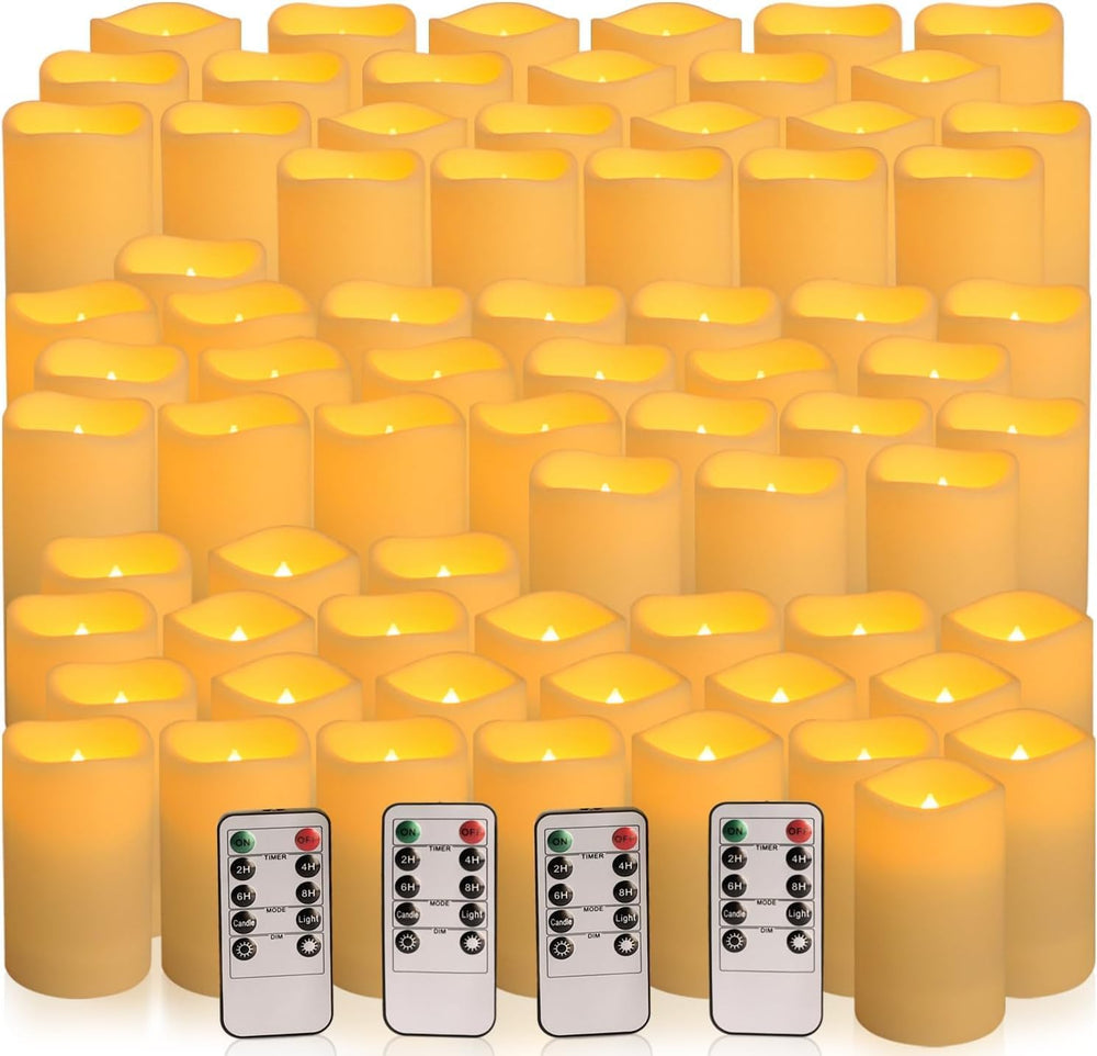 YOROXRG Set of 72 Waterproof Outdoor Flameless Candles, LED Candles with 4 Re...