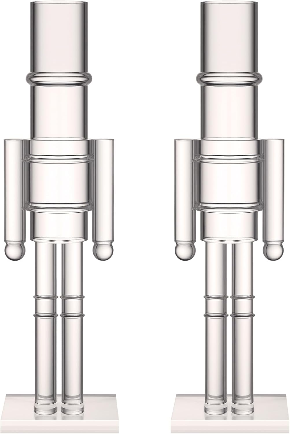 Thyle 2 Pack Acrylic Christmas Nutcracker Set, Clear, 12 Inch