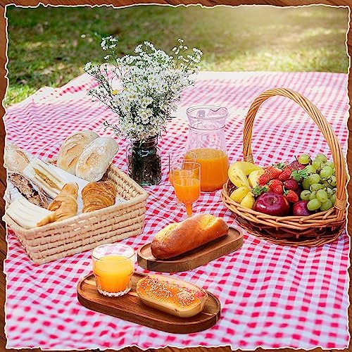 12 Pcs Acacia Wood Serving Trays, 10" & 12" Oval Charcuterie Boards