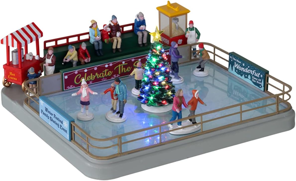 Lemax Lemax-14871 Vail Village-Sights & Sounds: Outdoor Skating Rink-(14871-UK), Multicoloured