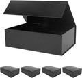 Aimyoo Black Gift Box, 13.8x9x4.3 in Presents Box with Lids Magnetic Closure Rectangle Collapsible for Groomsman Proposal Box, Wedding, Birthday Gift Packging 5 Pack